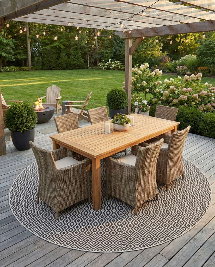 13' x 13' Easy-Clean Jill Zarin Indoor / Outdoor Round Rug