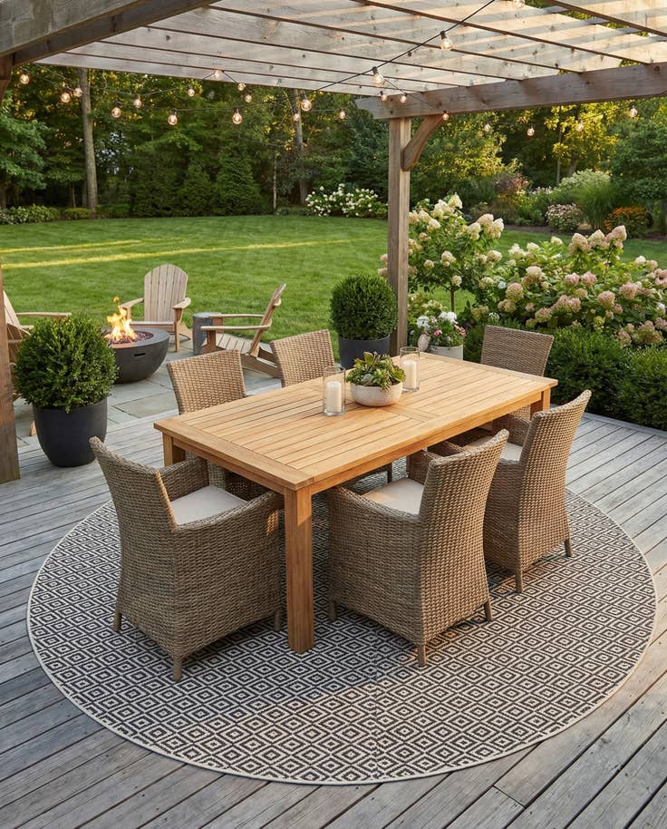 Detail image of 13' x 13' Easy-Clean Jill Zarin Indoor / Outdoor Round Rug
