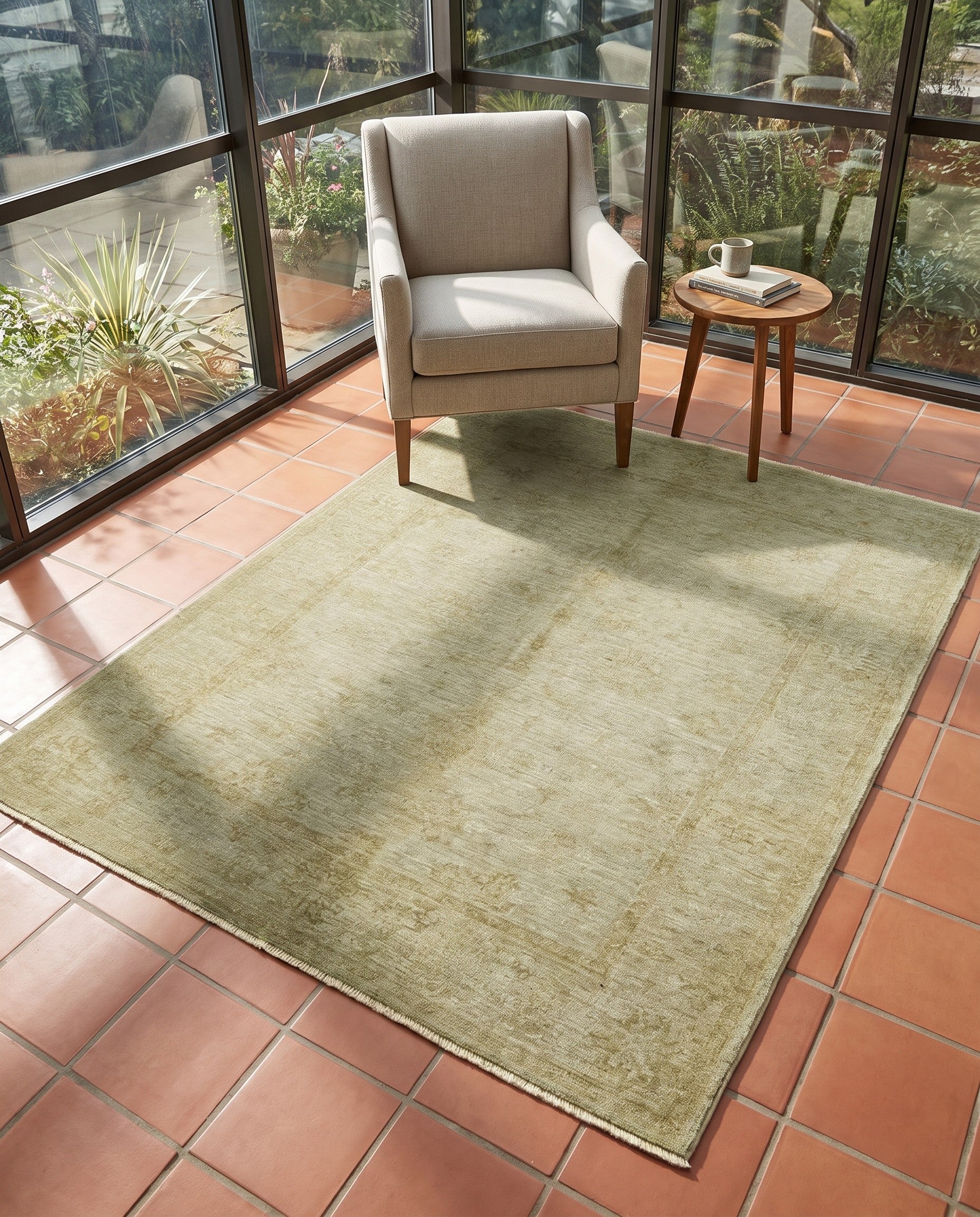 145cm x 190cm Hand Knotted Over-Dyed Ziegler Rug