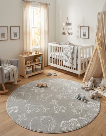 6' x 6' Whimsy Kids Round Rug