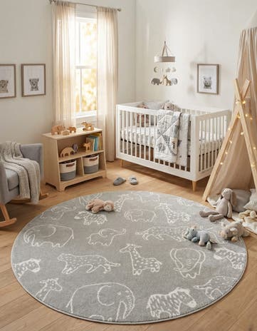 6' x 6' Whimsy Kids Round Rug