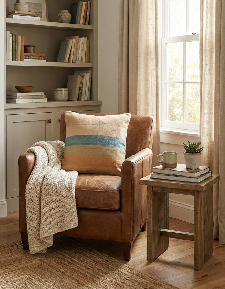 Detail image of 1' 7 x 1' 8  Hand Woven Pillow Wool Square Rug