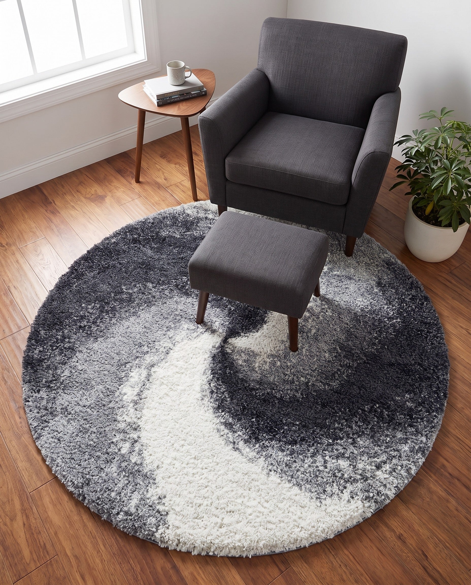 5' 3 x 5' 3 Soft Touch Shag Round Rug