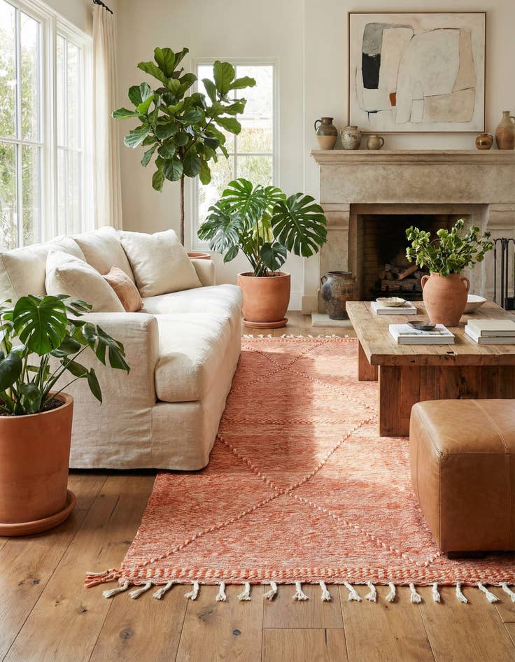 Detail image of  6' 6 x 11' 2  Hand Knotted Moroccan Wool Rug