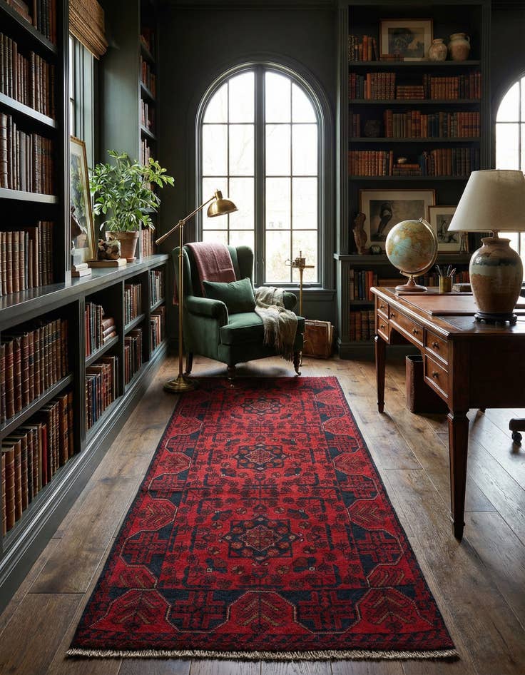 Detail image of  2' 8 x 6' 4  Hand Knotted Khal Mohammadi Wool Runner Rug