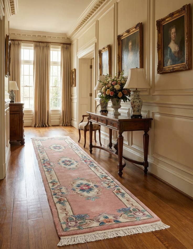 Detail image of 2' 4 x 10' 5 Hand Knotted Antique Finish Wool Runner Rug