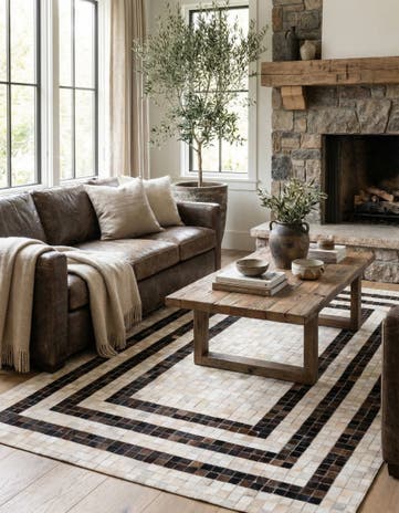 5' 1 x 8' Cowhide Stocks Rug