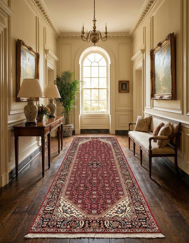 Detail image of 5' 4 x 10' 4 Hand Knotted Bidjar Wool Runner Rug