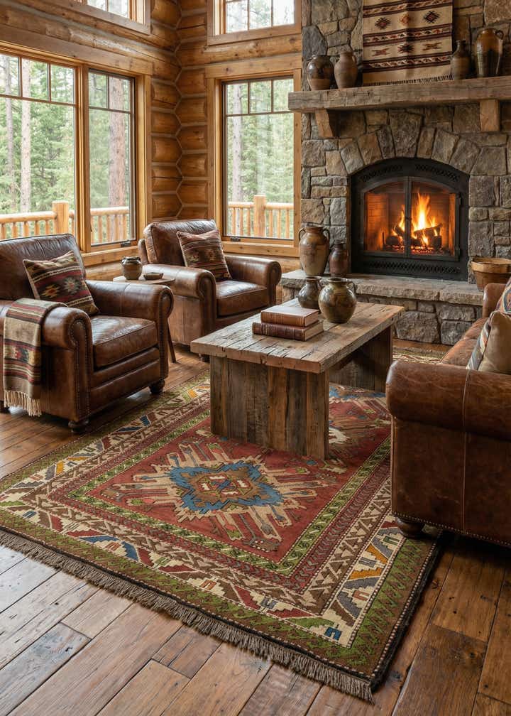 4' 3 x 7' 3 Hand Knotted Kars Wool Rug