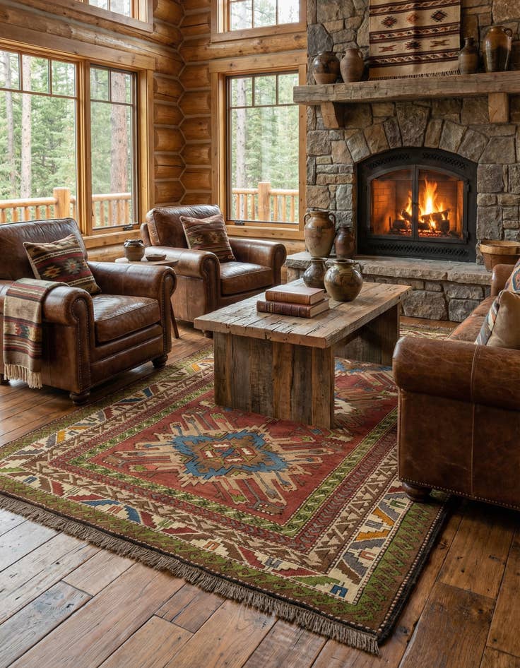 Detail image of 4' 3 x 7' 3 Hand Knotted Kars Wool Rug