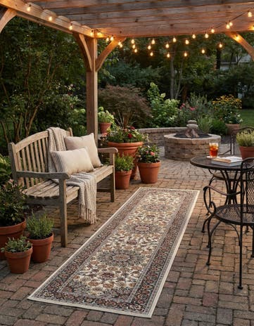 2' 7 x 12' Easy-Clean Traditional Indoor / Outdoor Runner Rug