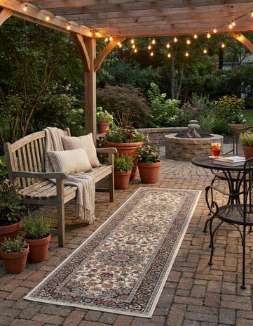2' 7 x 12' Easy-Clean Traditional Indoor / Outdoor Runner Rug