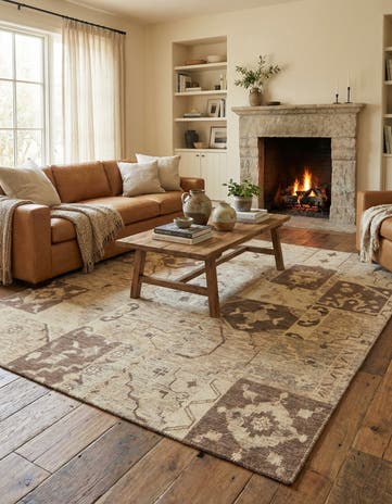 8' 2 x 9' 10 Hand Knotted Patchwork Wool Rug