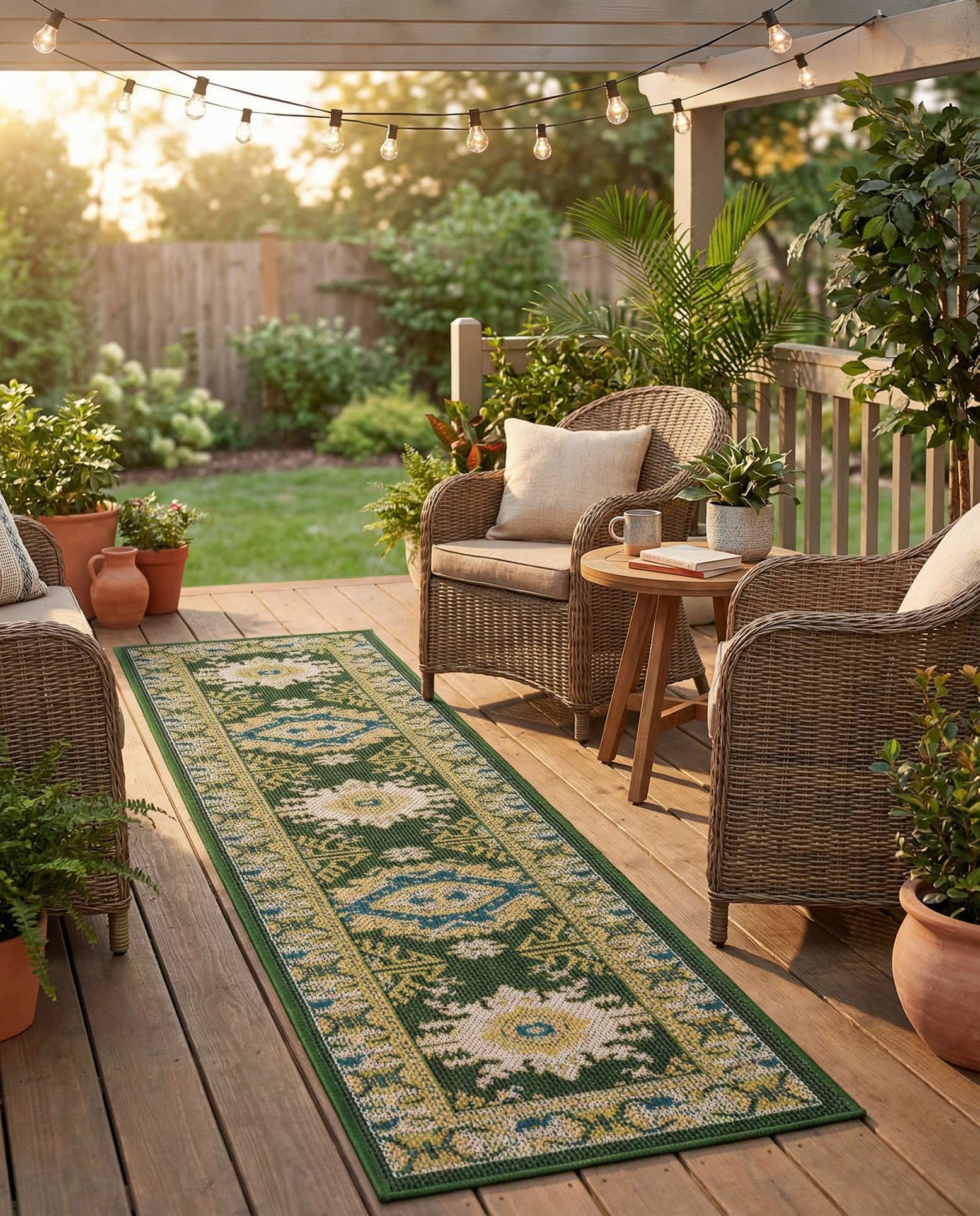 2' x 8' Easy-Clean Baja Indoor / Outdoor Runner Rug