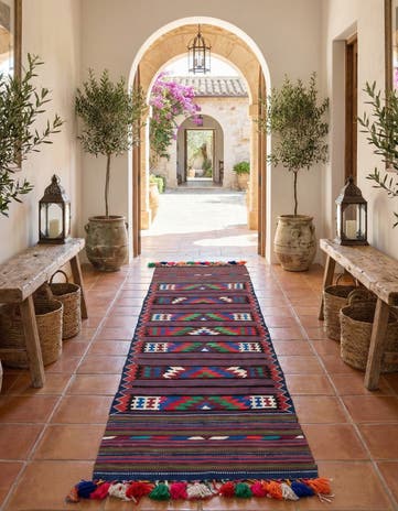 3' x 12' 2 Hand Woven Kilim Fars Wool Runner Rug
