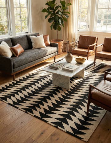 6' 9 x 9' 6 Hand Woven Kilim Modern Wool Rug
