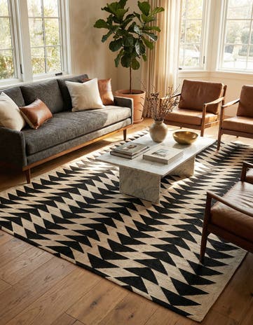 6' 9 x 9' 6 Hand Woven Kilim Modern Wool Rug