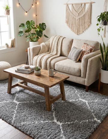 Gray Moroccan Shag Rug