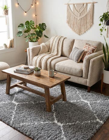 Gray Moroccan Shag Rug