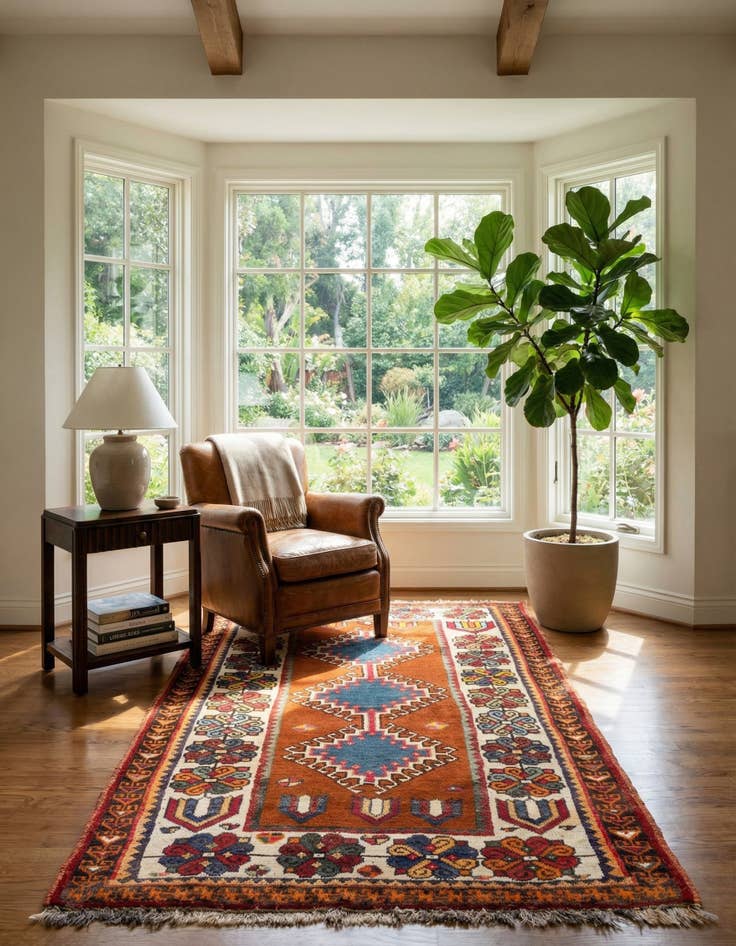 Detail image of 3' 1 x 5' 6  Hand Knotted Gabbeh Persian Wool Rug