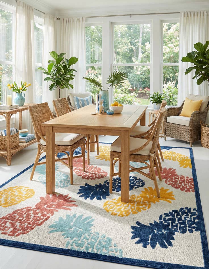 Detail image of 9' x 12'  Washable Belize Indoor / Outdoor Rug