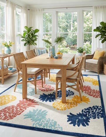 White Easy-Clean Belize Indoor / Outdoor Rug