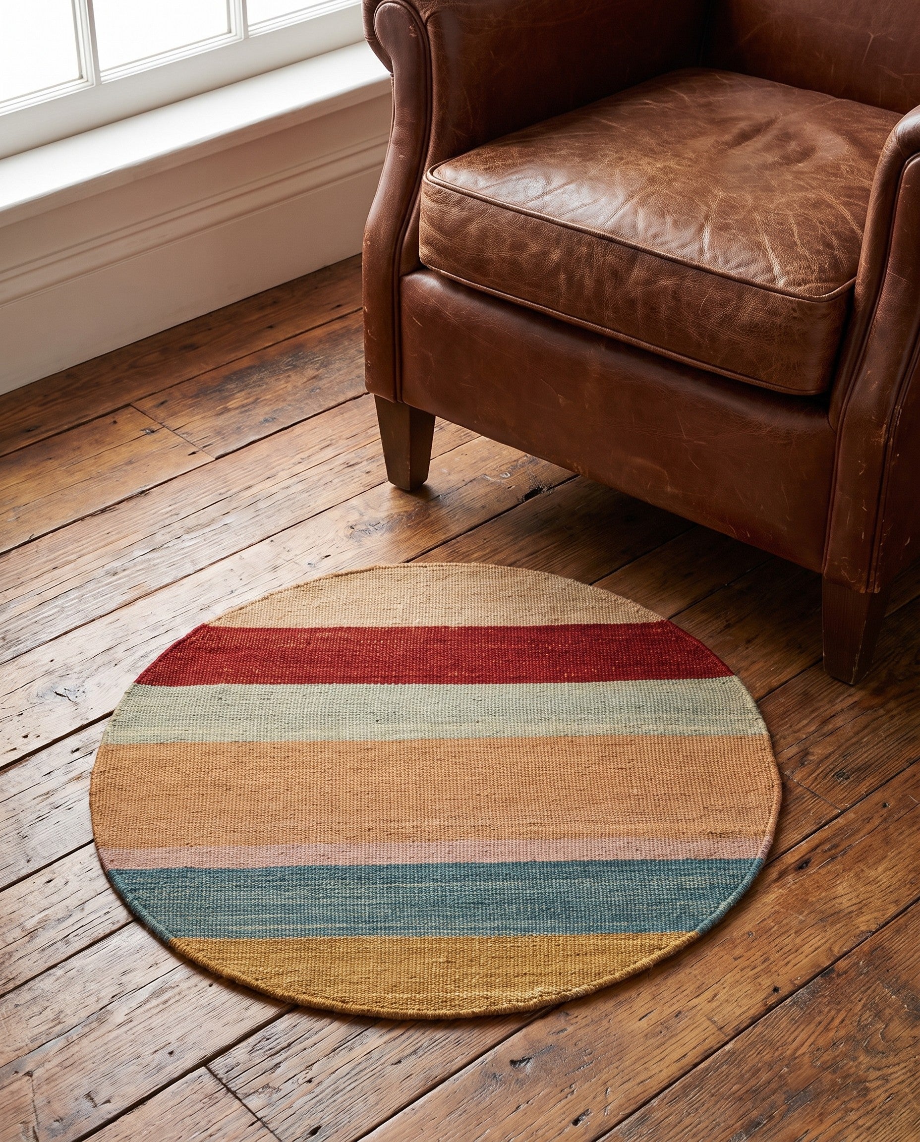 1' 8 x 1' 8 Hand Woven Pillow Wool Round Rug