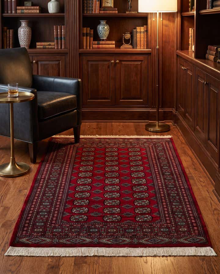 4' 4 x 5' 11 Hand Knotted Bokhara Oriental Wool Rug