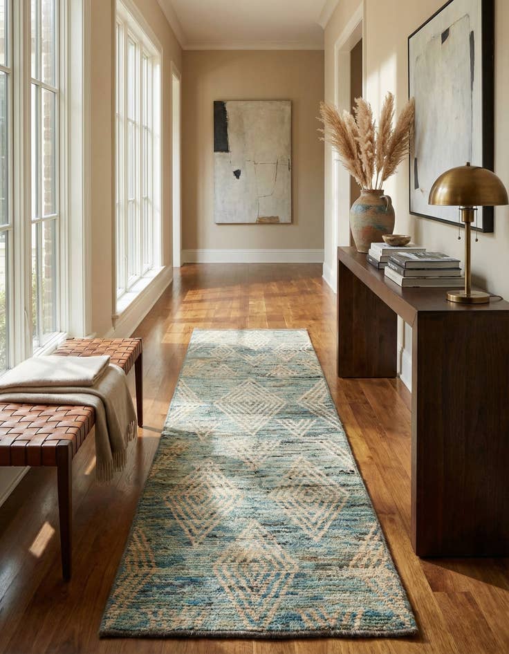 Detail image of  3' 4 x 10' 8  Hand Knotted Moroccan Wool Runner Rug