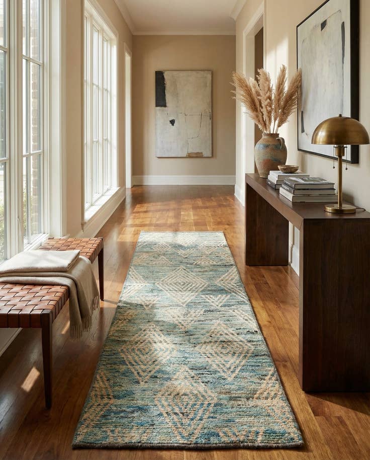 Detail image of 3' 4 x 10' 8 Hand Knotted Moroccan Wool Runner Rug