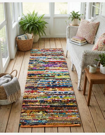 Handmade Braided Chindi Runner Rug