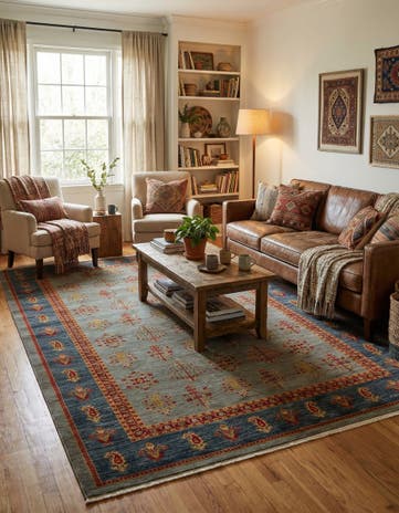 Light Blue Kashkuli Gabbeh Rug