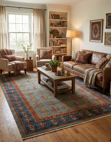 Light Blue Kashkuli Gabbeh Rug
