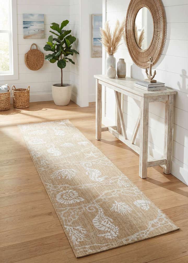 2' 7 x 12' Easy-Clean Coastal Indoor / Outdoor Runner Rug