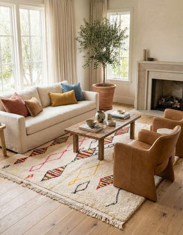 5' 2 x 6' 3 Hand Knotted Moroccan Wool Rug