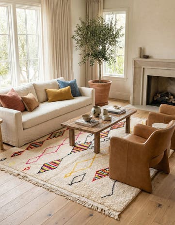 5' 2 x 6' 3 Hand Knotted Moroccan Wool Rug