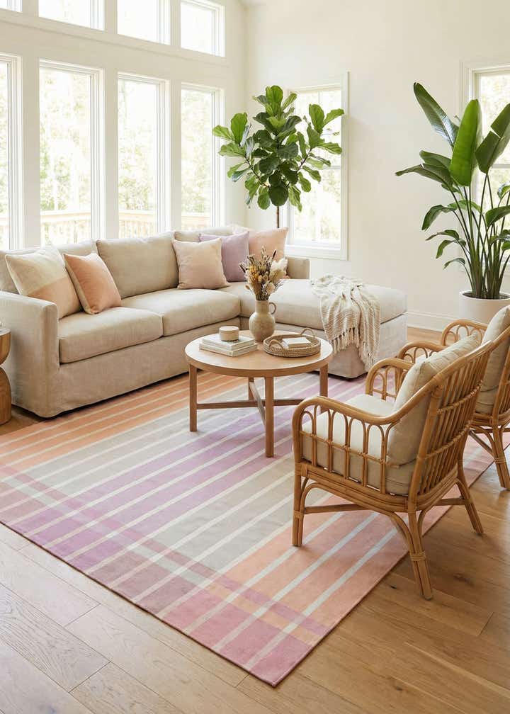 10' x 13' Easy-Clean Striped Indoor / Outdoor Rug