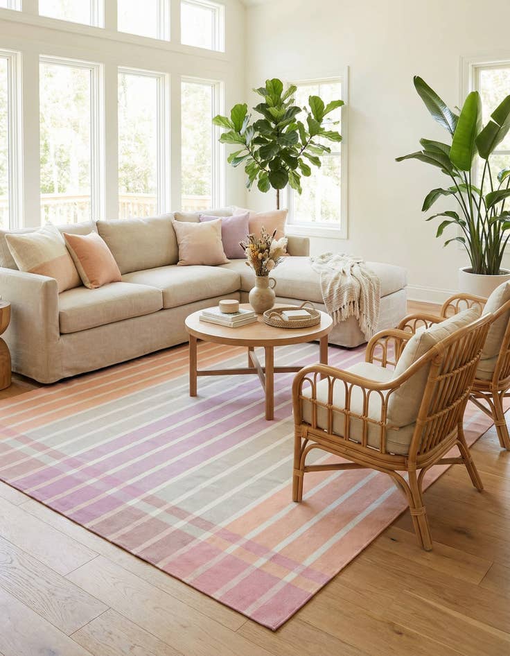 Detail image of 10' x 13' Easy-Clean Striped Indoor / Outdoor Rug
