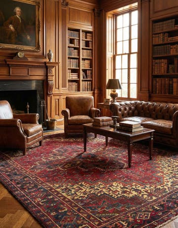 7' 5 x 10' 3 Hand Knotted Heriz Persian Wool Rug