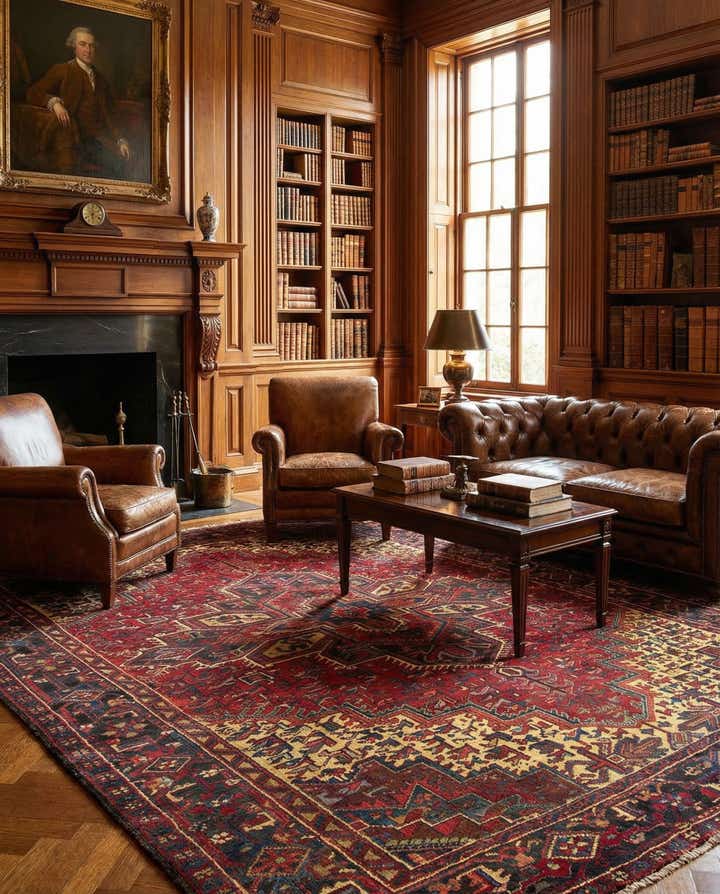 7' 5 x 10' 3 Hand Knotted Heriz Persian Wool Rug