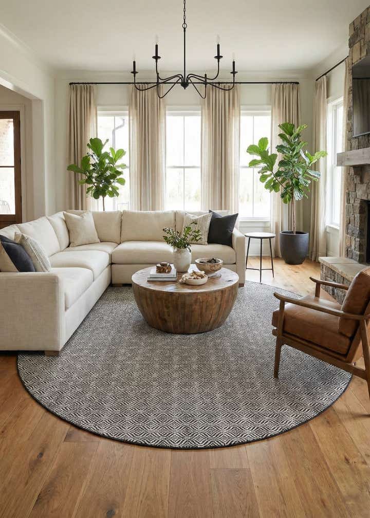 12' x 12' Easy-Clean Trellis Indoor / Outdoor Round Rug
