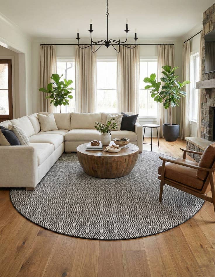 Detail image of 12' x 12' Easy-Clean Trellis Indoor / Outdoor Round Rug