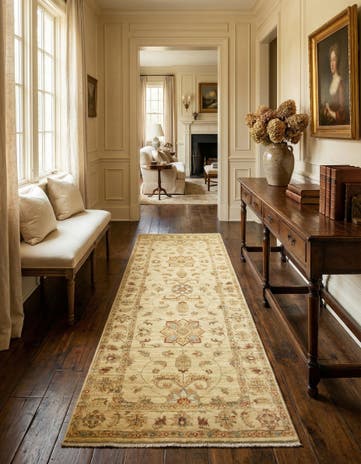 2' 6 x 6' 8 Hand Knotted Peshawar Ziegler Runner Rug
