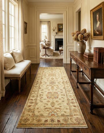 2' 6 x 6' 8 Hand Knotted Peshawar Ziegler Runner Rug