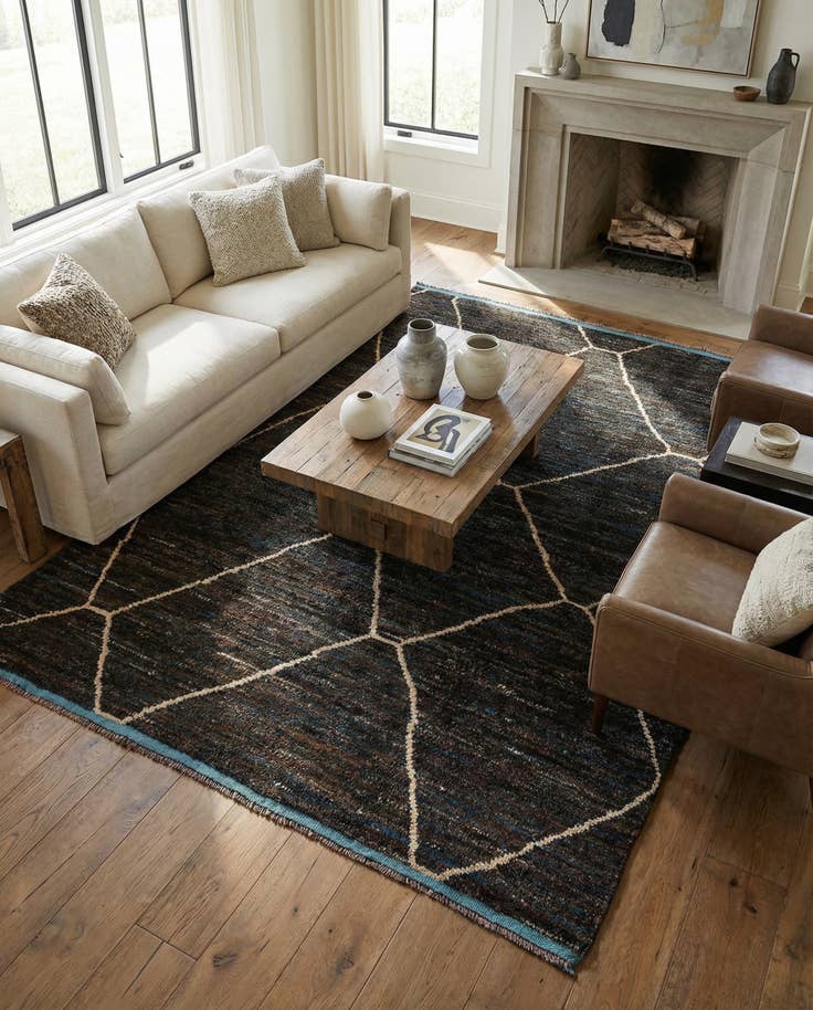 Detail image of 7' 7 x 10' 5 Hand Knotted Moroccan Wool Rug