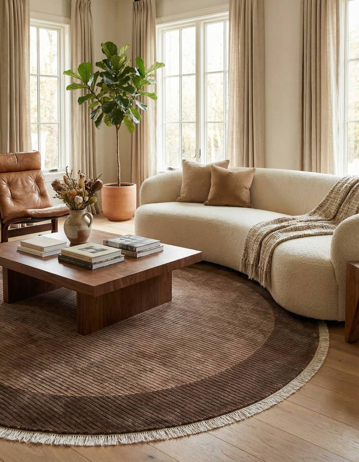 Detail image of 6' 5 x 6' 5  Hand Knotted Darya Wool Round Rug