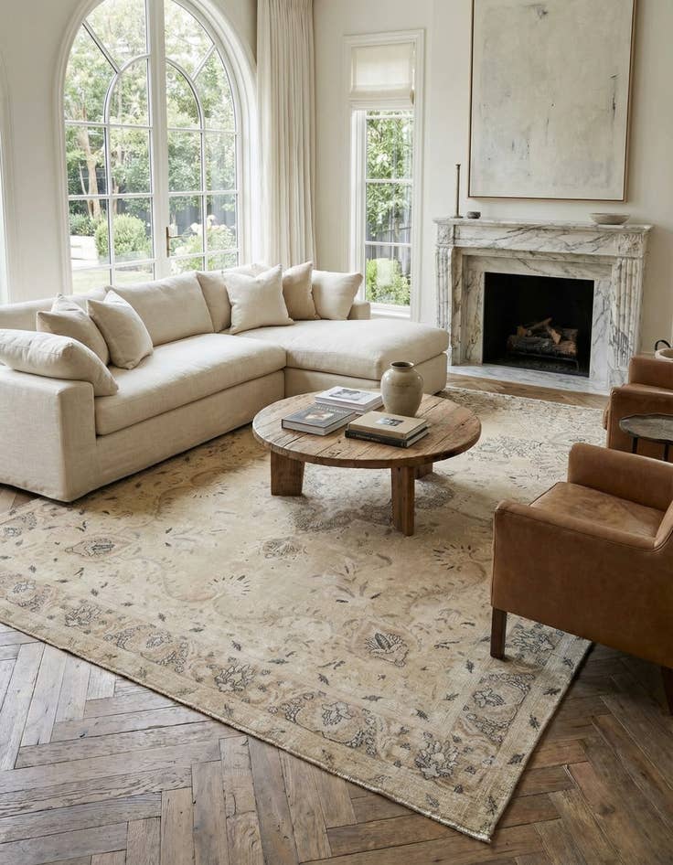 Detail image of 9' 8 x 12' 7  Hand Knotted Ultra Vintage Persian Wool Rug