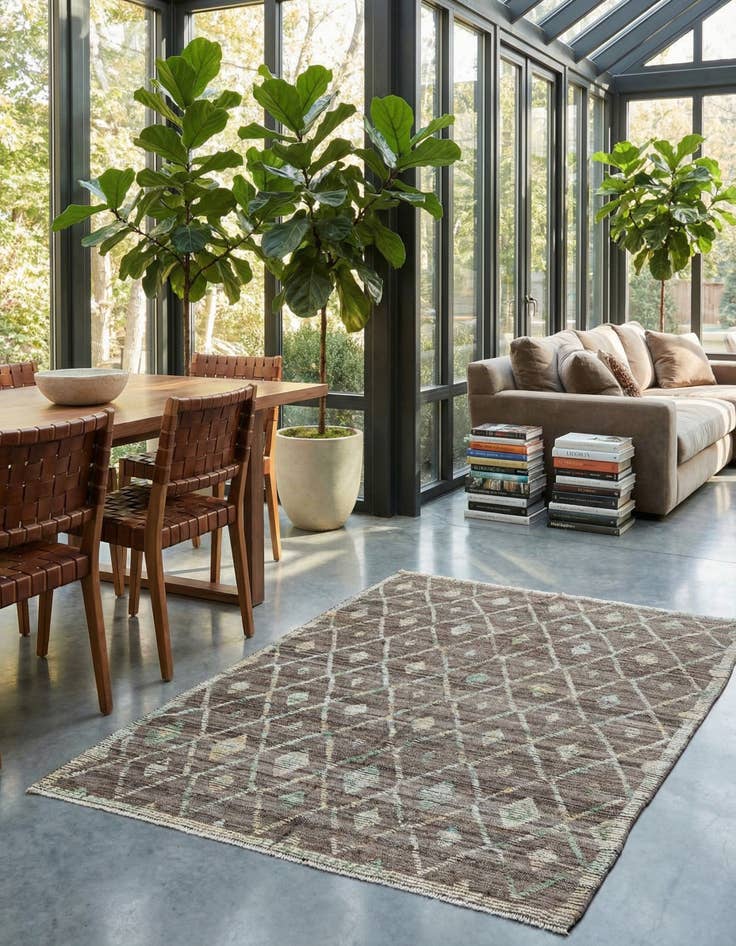 Detail image of 5' 8 x 8' 2  Hand Knotted Modern Ziegler Wool Rug