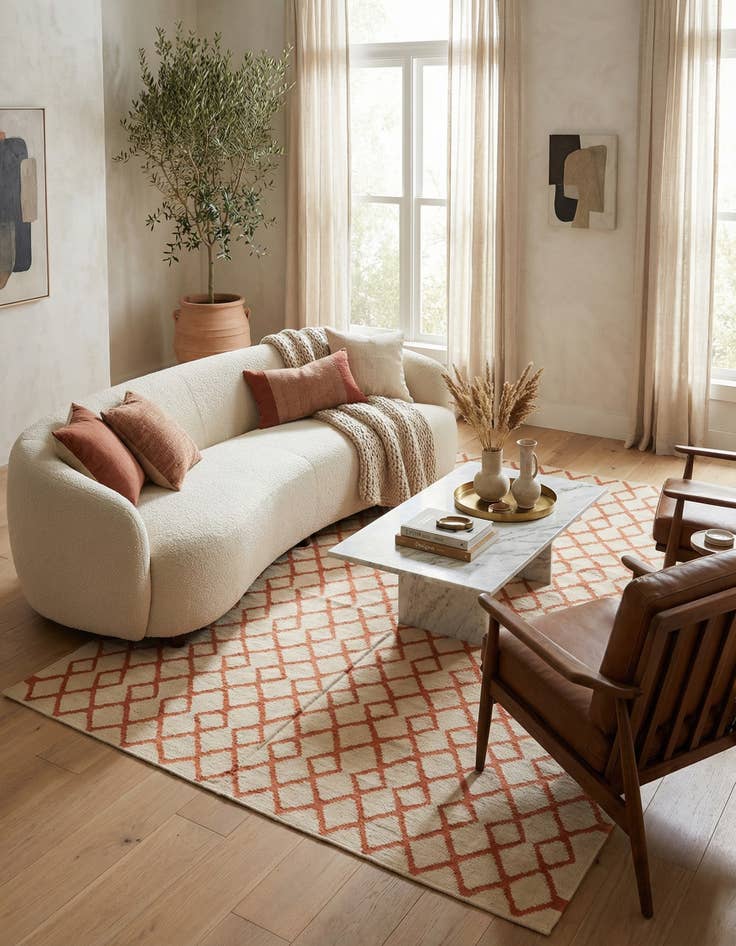 Detail image of  6' 10 x 9' 5  Hand Woven Kilim Modern Wool Rug