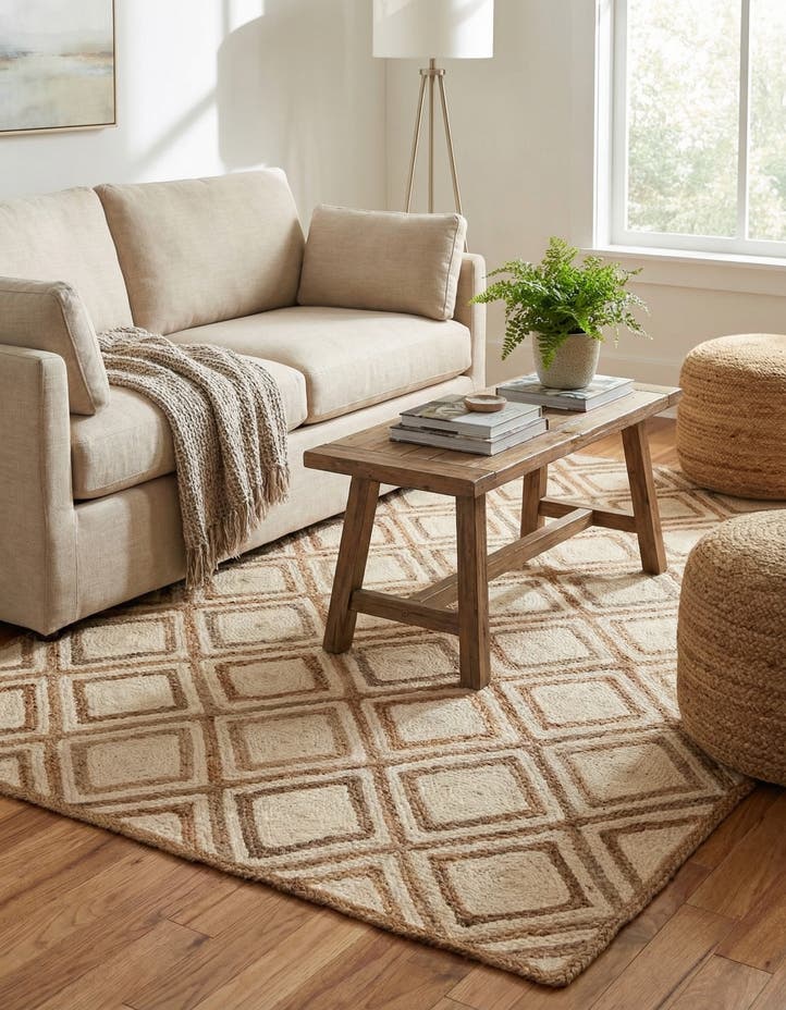 6' 1 x 9' Handmade Braided Jute Rug